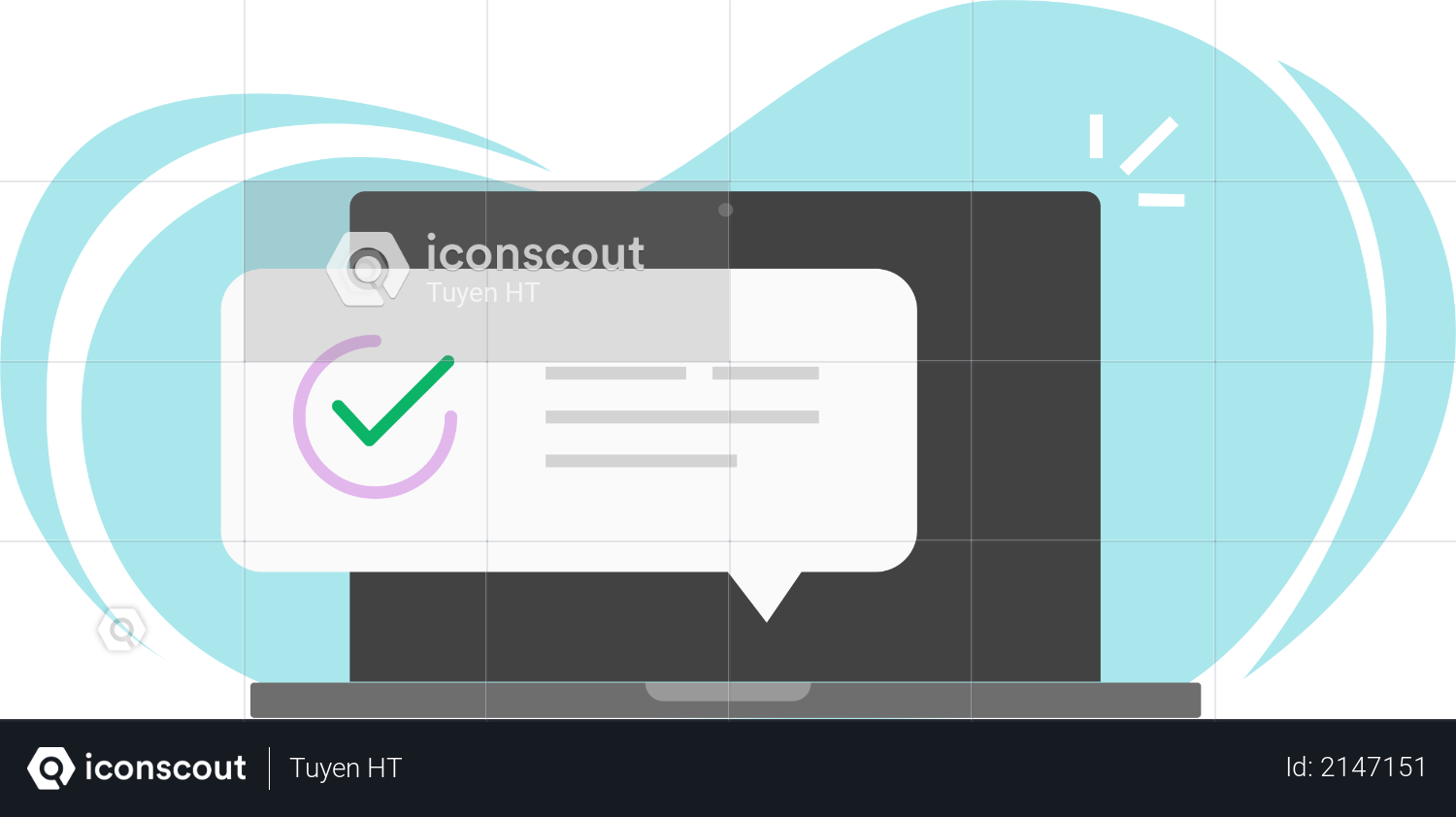 Notification message on computer Illustration