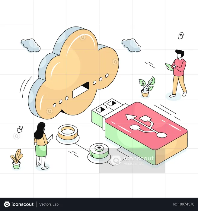 Nube usb  Ilustración