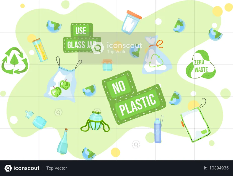 Null Abfall, kein Plastik  Illustration