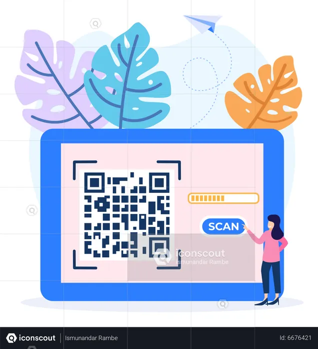 Numérisation de code QR Web  Illustration