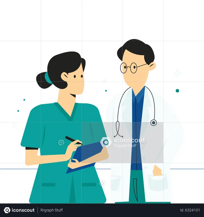 Nurse and Doctor  Illustration