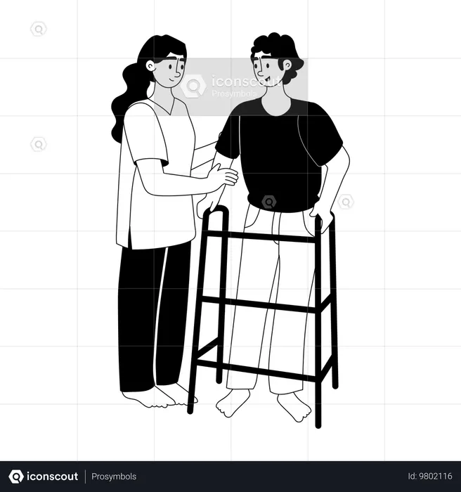 Nurse Doing Patient Help  Illustration