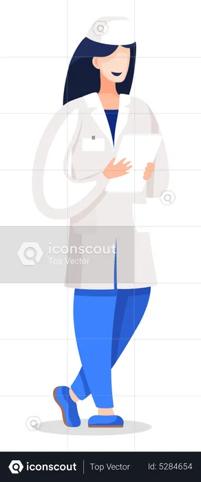 Nurse holding checklist  Illustration