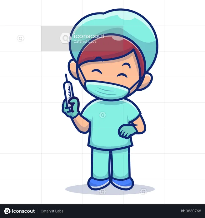 Nurse holding coronavirus vaccination  Illustration