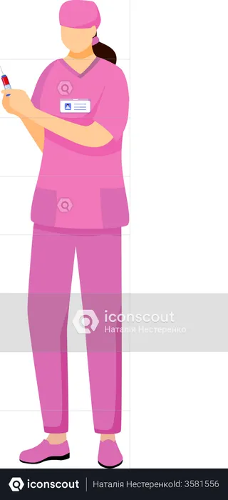 Nurse in pink uniform  Illustration