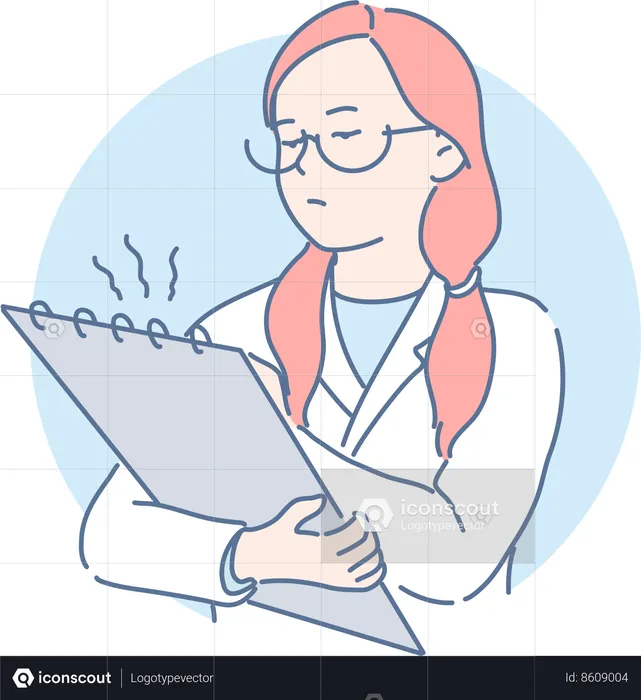 Nurse is preparing patients report  Illustration