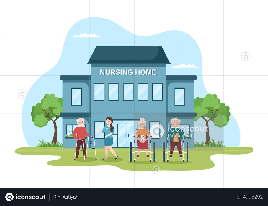 Nursing Home Building  Illustration