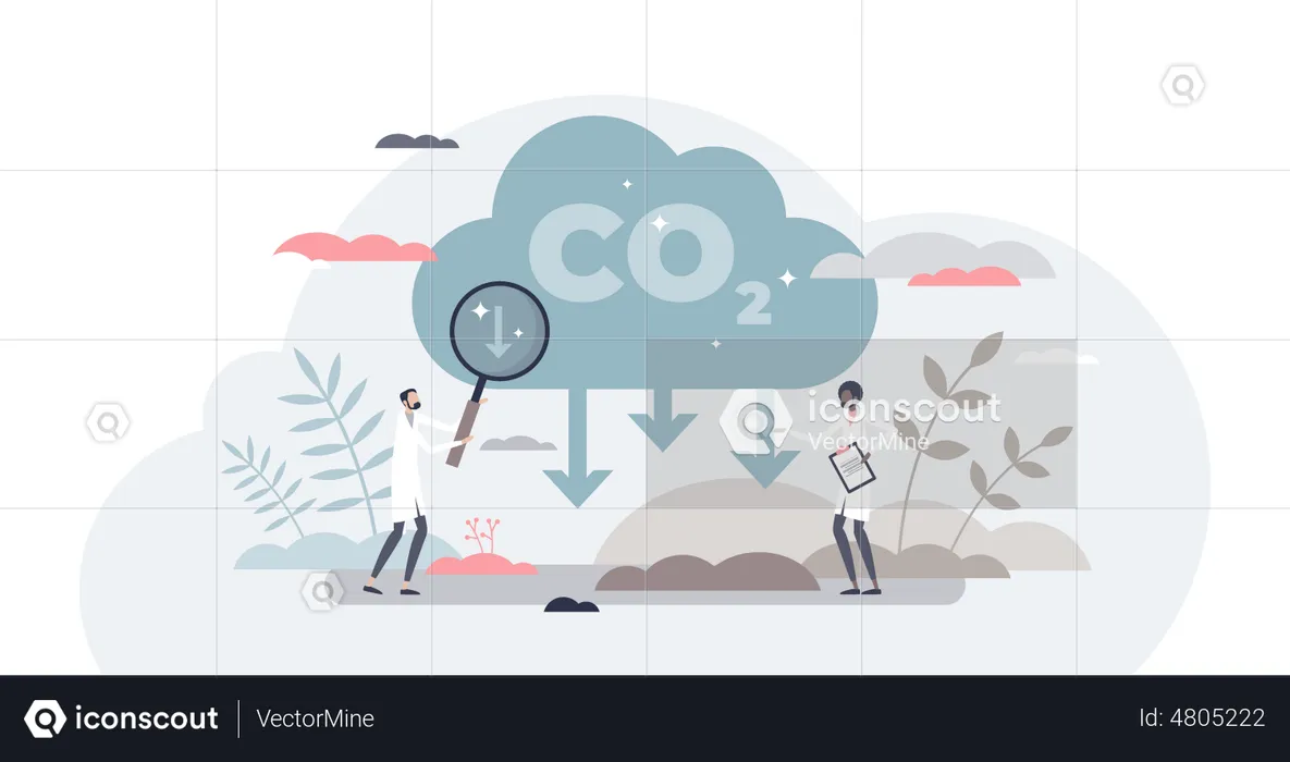 Alternative Energienutzung zur Vermeidung von Umweltgefahren durch Luftverschmutzung und Abgasrauchwolken  Illustration
