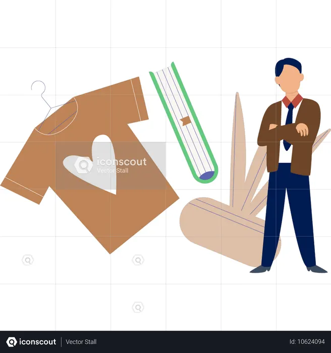 O empresário está comprando camisa online  Ilustração