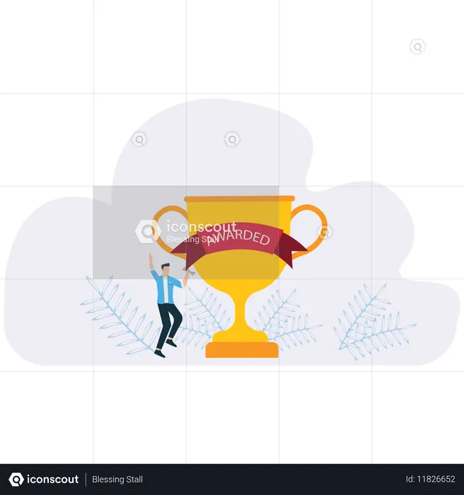 Les employés visent le trophée de réussite au travail  Illustration
