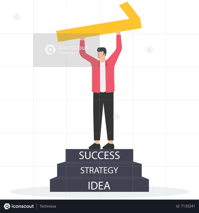 Objective for business as successful target  Illustration