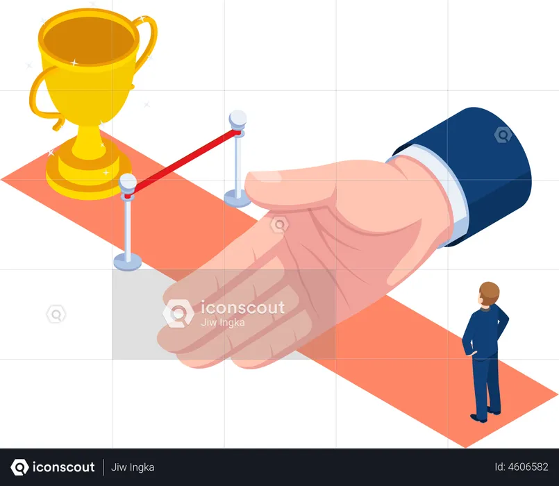 Empresário enfrentando obstáculos de negócios  Ilustração