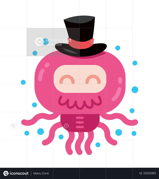 Octopus Cartoon Mascot  Illustration