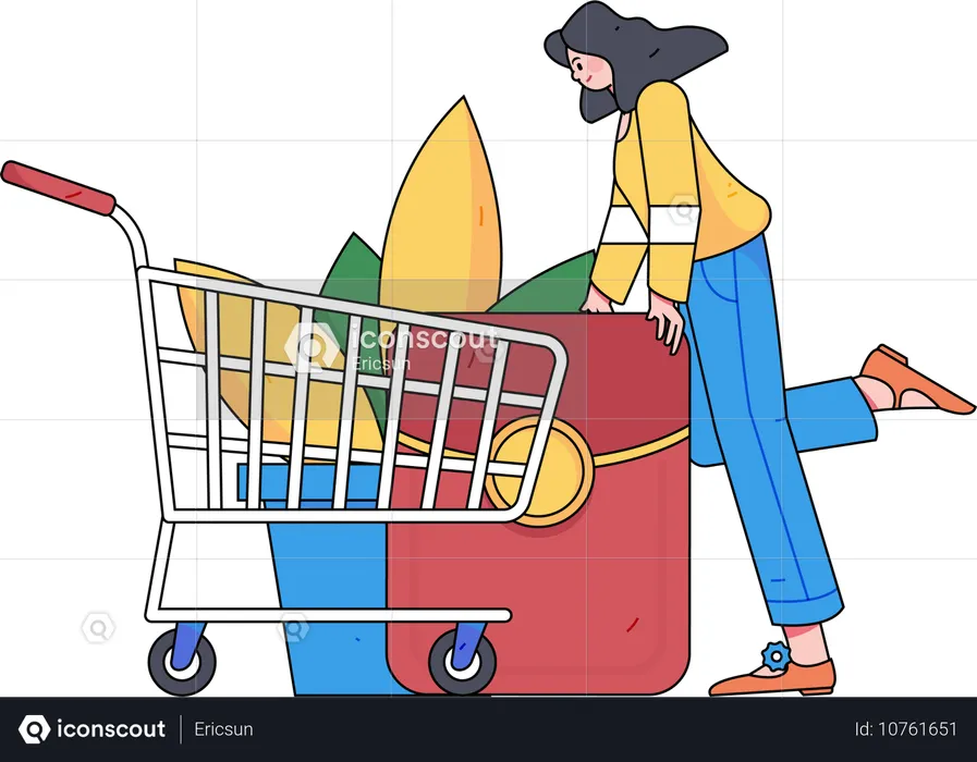 Oferta de compras com etiqueta de desconto  Ilustração