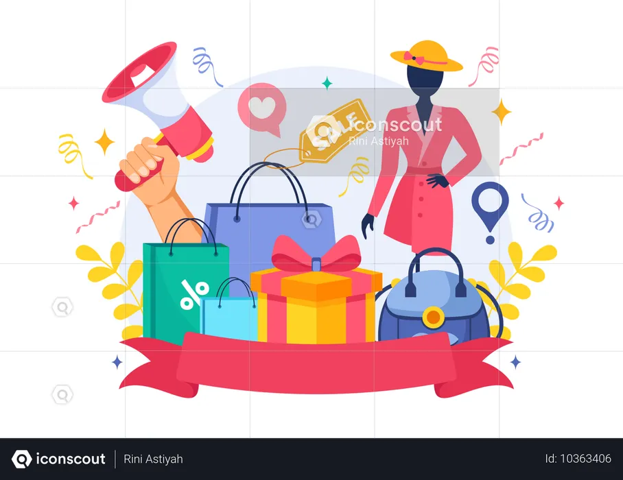 Día de oferta de compras  Illustration