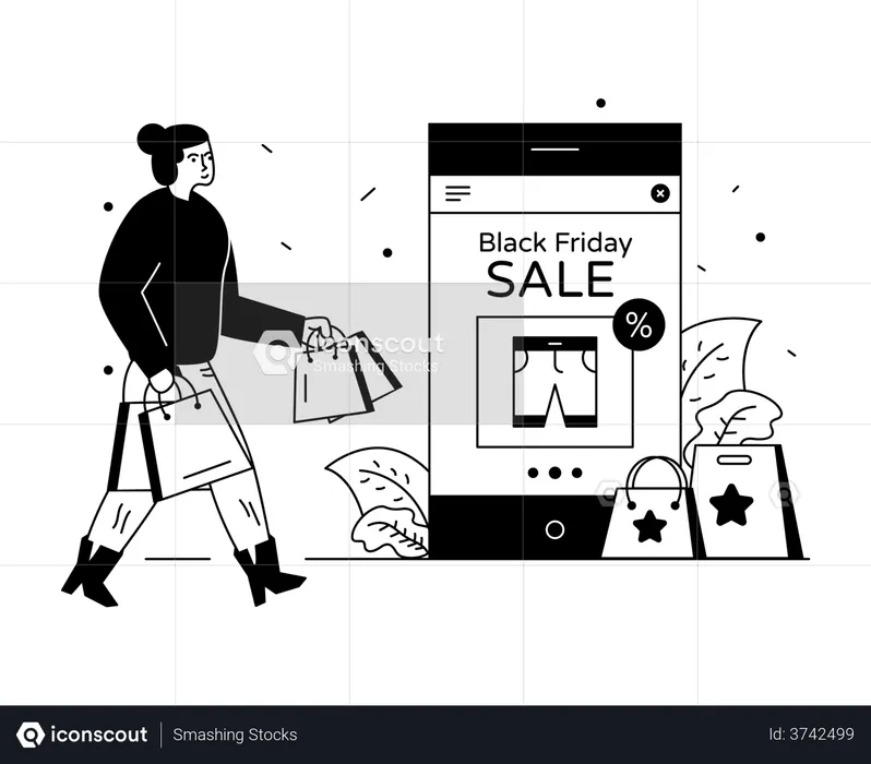 Oferta de viernes negro  Ilustración