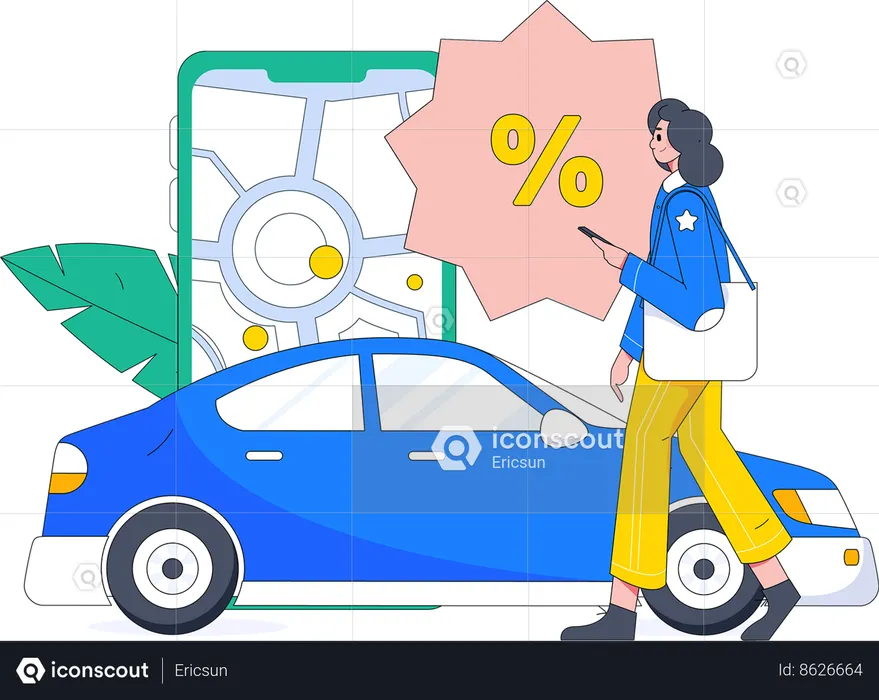 Oferta de reserva de taxi  Ilustración