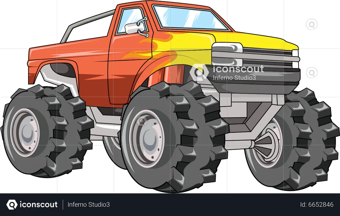 Off-road monster car  Illustration