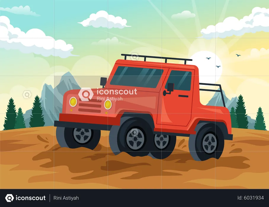 Adventure Off Road Car Illustration Print Stock Vector (Royalty Free)  538928173, Shutterstock