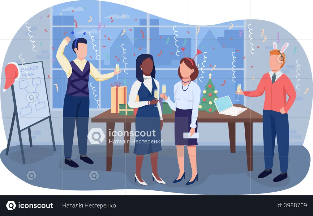 Office Christmas party  Illustration