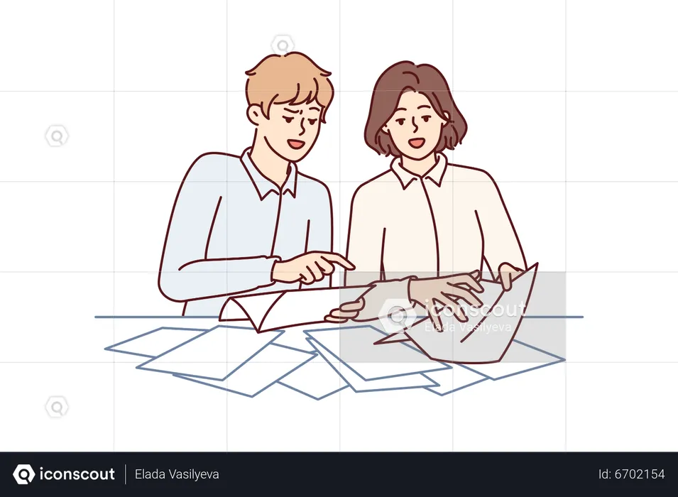 Office employee planning work  Illustration