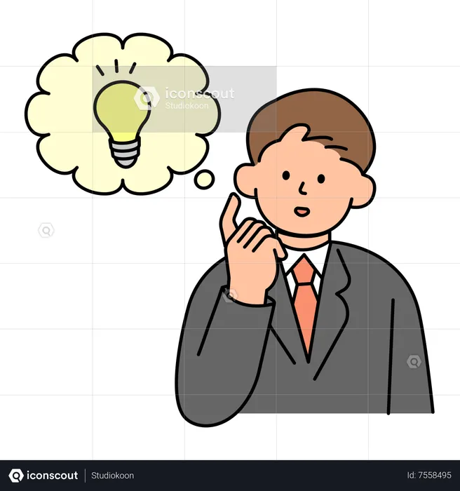 Office Employee Thinking Idea  Illustration