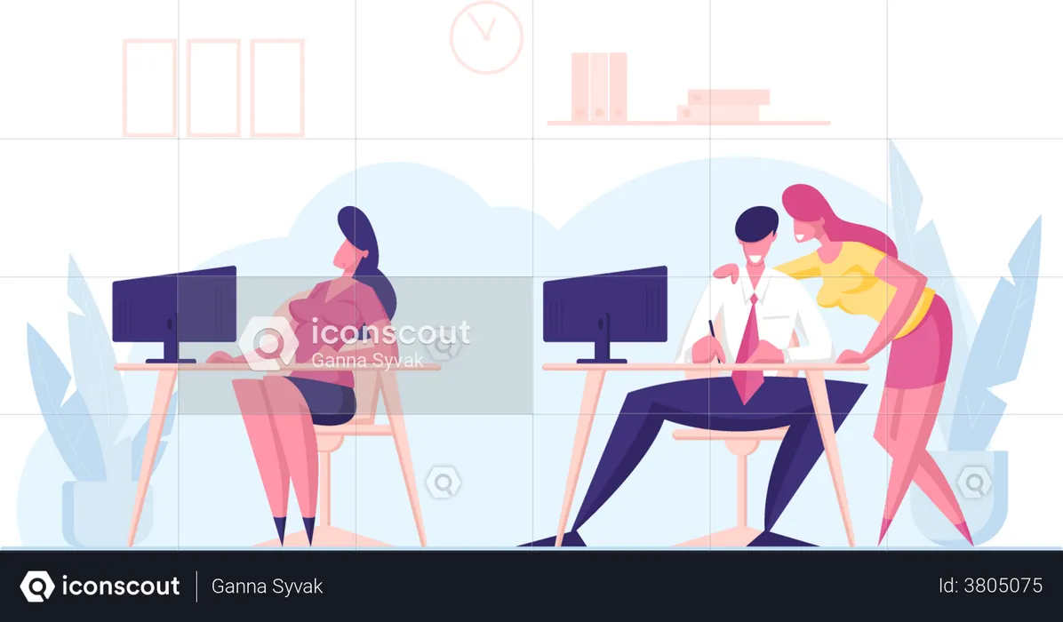 Office environment  Illustration