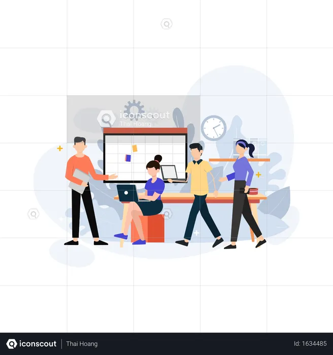 Office environment concept  Illustration