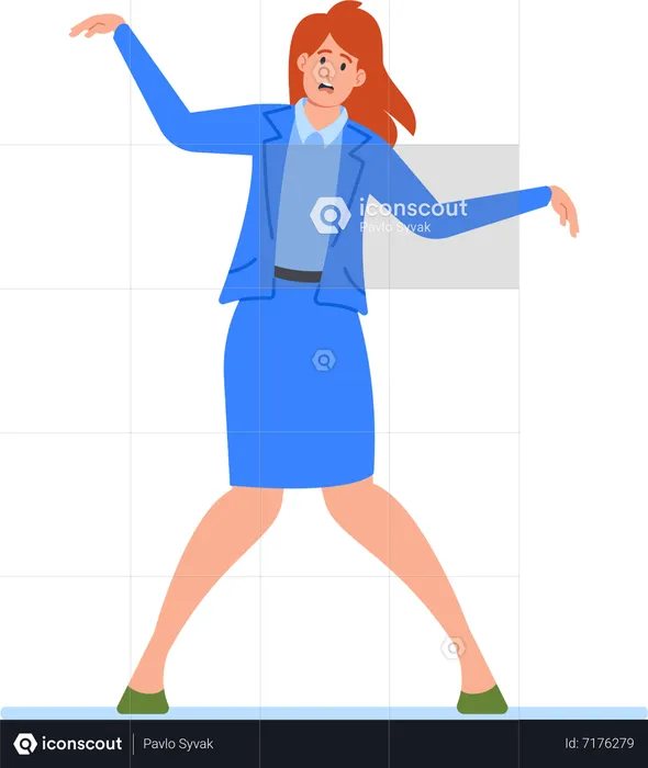 Office Female Employee Looks Like Fun And Interactive Toy  Illustration