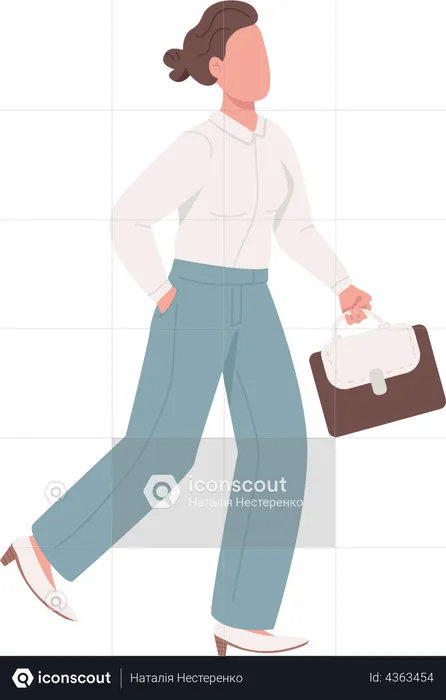 Office lady wearing light pantsuit  Illustration