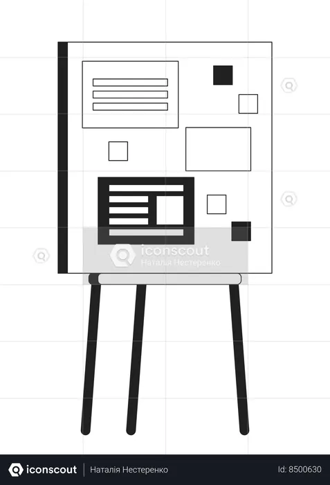 Office presentation board tripod  Illustration