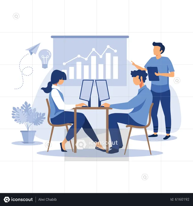 Office staff training  Illustration