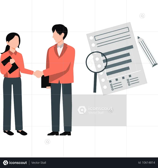 Office team doing hand shake  Illustration