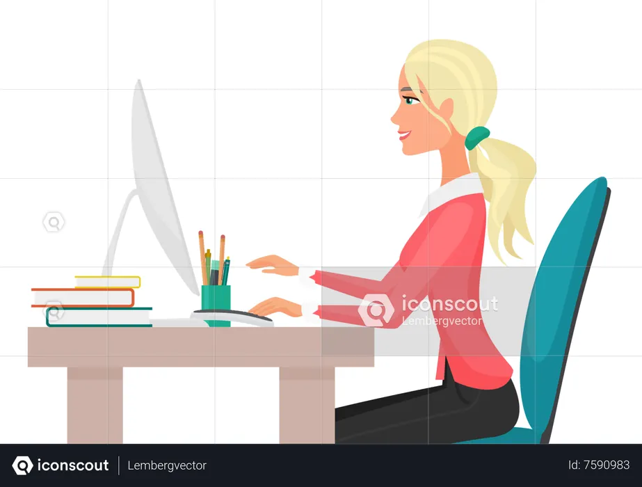 Office Woman  Illustration