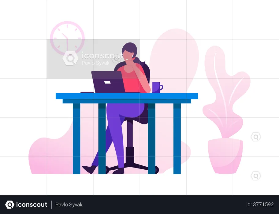 Office Worker Busy Business  Illustration