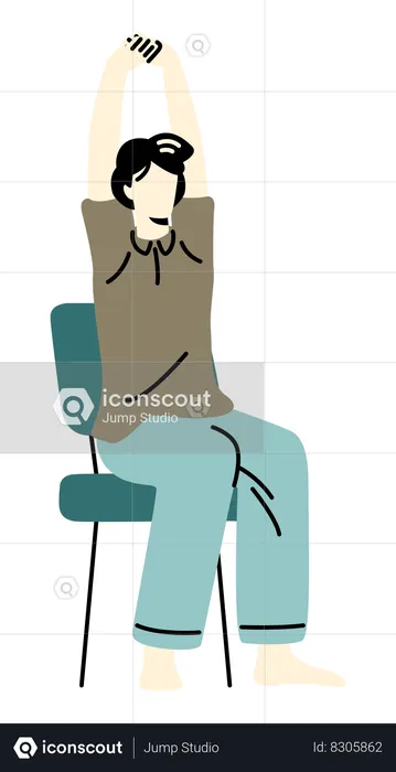 Office worker doing Office Exercise  Illustration