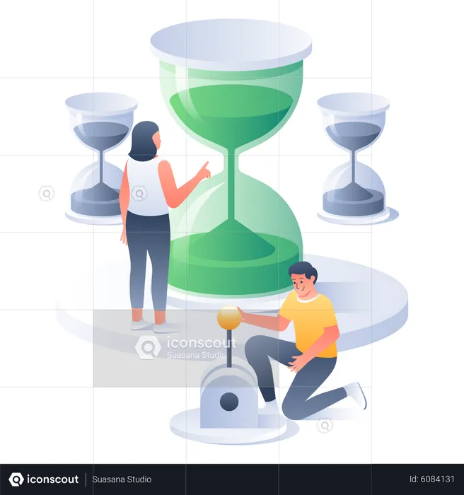 Office Working Hours  Illustration