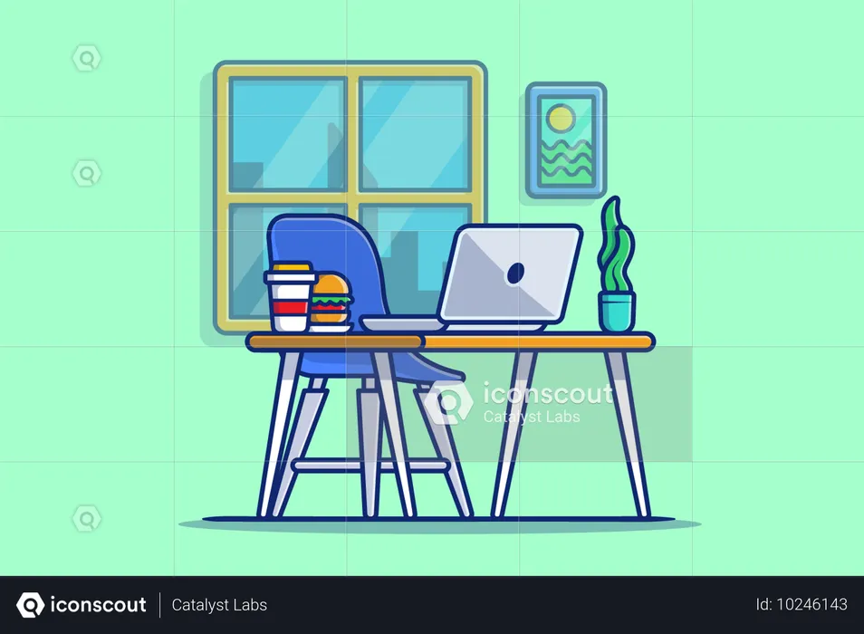 Office workspace  Illustration