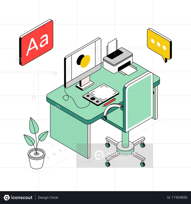 Office Workspace  Illustration