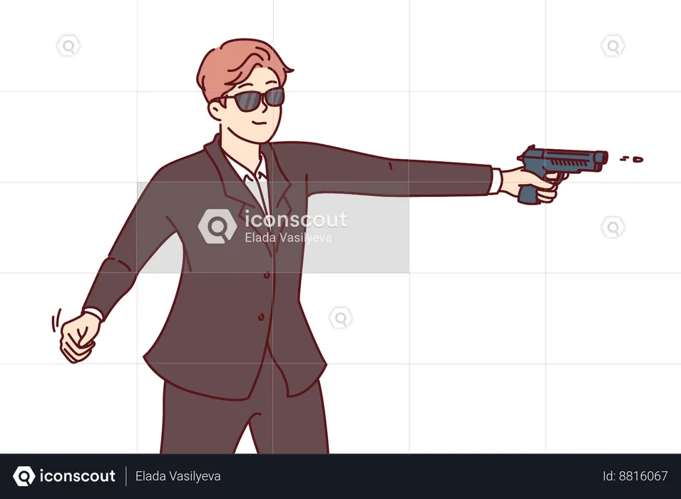 Officer is in casual wear  Illustration