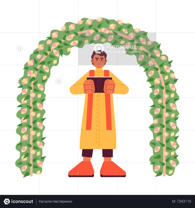 Oficial de casamento hindu  Ilustração