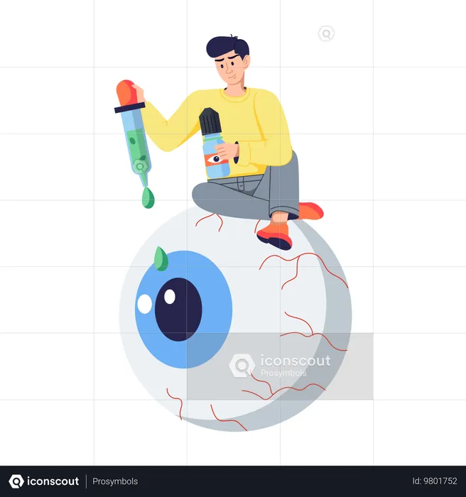 Oftalmologia verifica a visão ocular  Ilustração