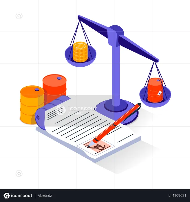 Oil business contract  Illustration