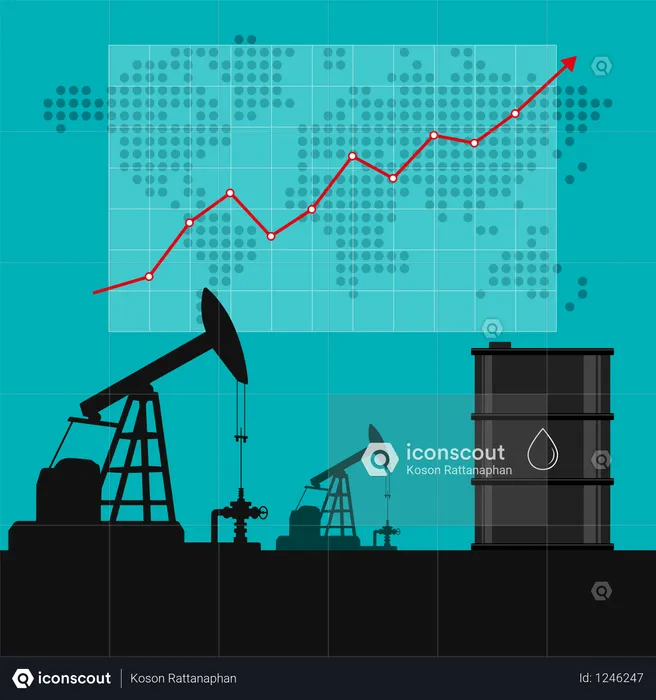 Oil industry statistics.  Illustration