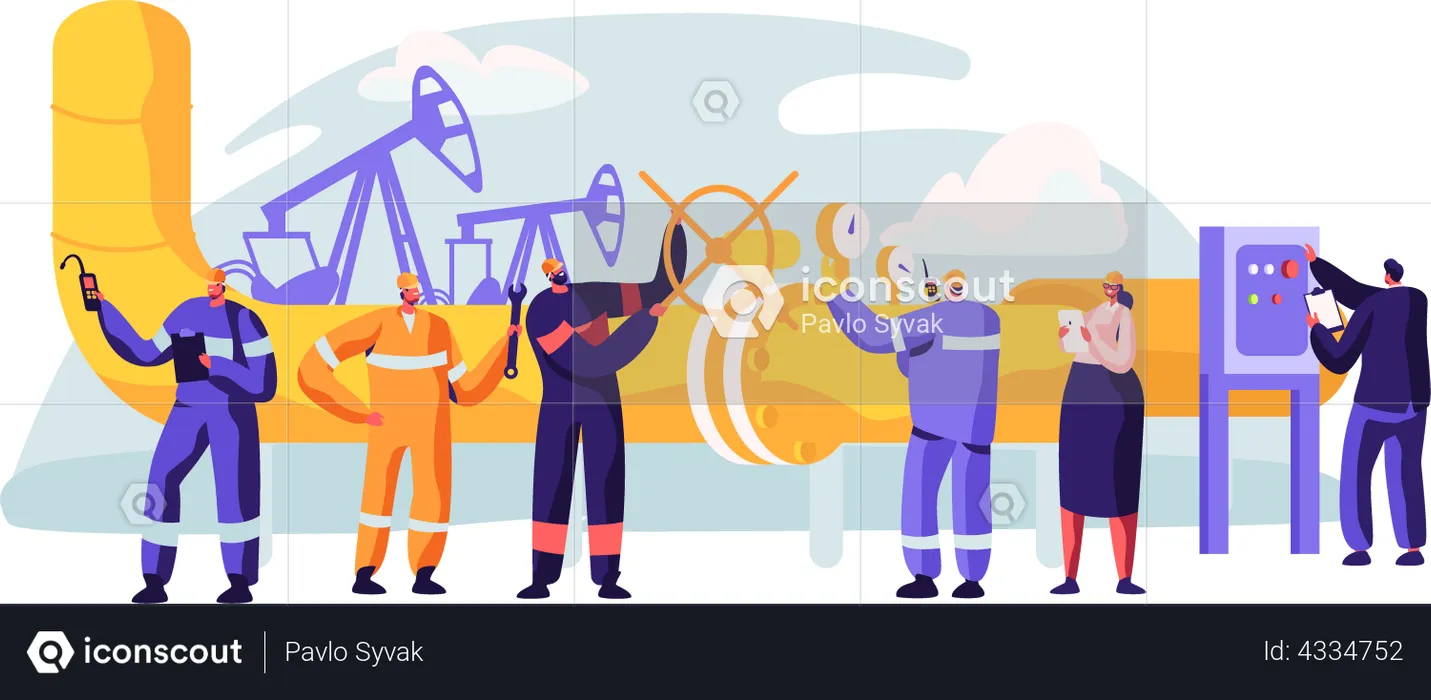 Oil Pipeline Service  Illustration