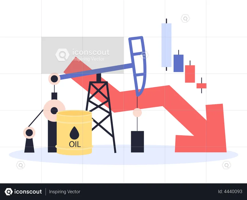 Oil price collapse due to pandemic  Illustration