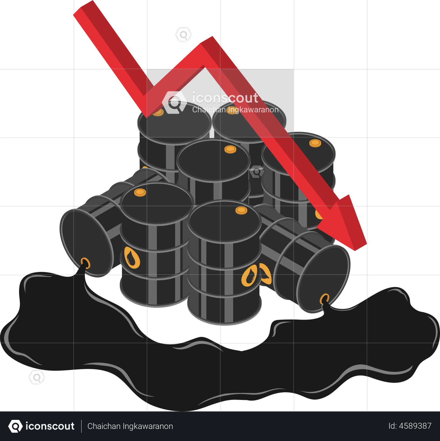 Best Oil Price Decrease Illustration Download In PNG & Vector Format