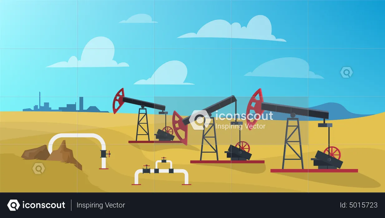Oil production industry  Illustration