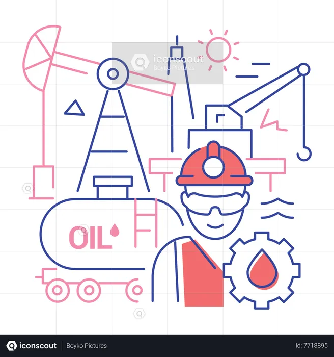 Oil Refinery  Illustration