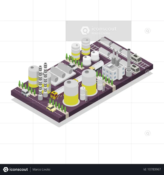 Oil Refinery  Illustration